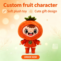 Aangepaste schattige persimmon fruitfiguur katoenen pluche speelgoed milieuvriendelijk zacht knuffel cartoon pop OEM ODM lage minimale bestelhoeveelheid groothandel cadeau