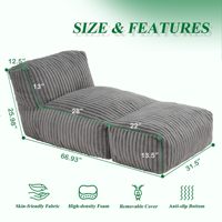 Grand sac de fèves géant moderne en fausse fourrure de luxe rempli de mousse personnalisée canapé pouf canapés chaises avec remplissage pour adultes