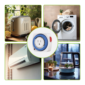 Temporizador Mecánico de 24 Horas, Enchufe <span class=keywords><strong>EEUU</strong></span>, IP20, 15A, 125V, Mínimo 15 Minutos, 48 Programas Diarios, Precio de Fábrica - Product Image 4