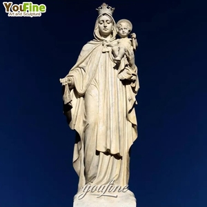 Statue de sculpture religieuse en marbre de pierre naturelle d'extérieur, <span class=keywords><strong>Marie</strong></span> avec l'enfant <span class=keywords><strong>Jésus</strong></span> - Product Image 6