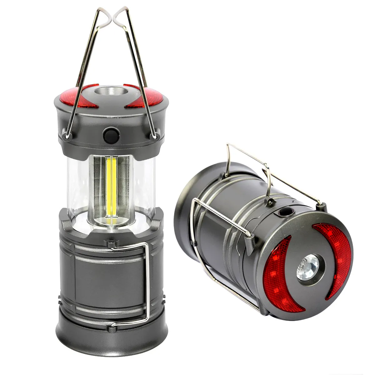 3 in 1 lanterna di campeggio magnetica luminosa eccellente resistente all'acqua 360 LED luce principale rossa all'aperto alimentata a pile della lanterna SOS