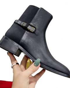 Botas Cortas de Mujer Estilo Vaquero Retro con Cremallera, Novedad Otoño-Invierno, Hebilla Plana, Tacón Interior Elevado y Plataforma Gruesa Estilo Valentino - Product Image 5