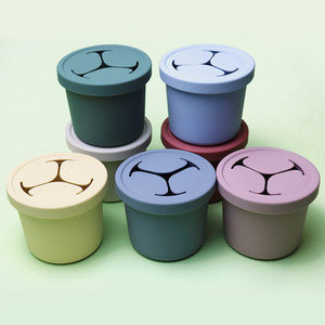 Tasse de rangement pour collations en silicone pour nourrissons et tout-petits, portable, résistante aux hautes températures, avec couvercle, pour les enfants de 0 à 6 mois - Product Image 1