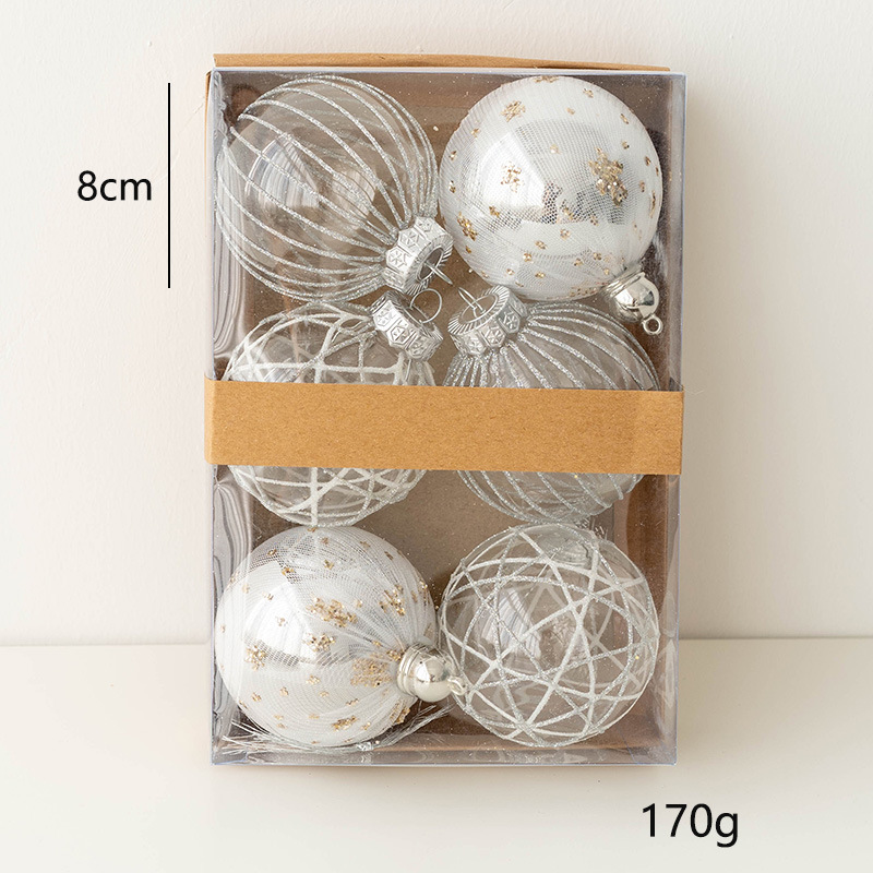 Série blanc argenté/8 cm * 6 pièces/paquet