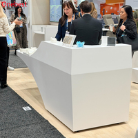 Bureau d'ordinateur de bureau haut de gamme Installation gratuite Comptoir de service en pierre blanche pour 2 personnes