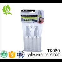 Flacons de parfum en plastique personnalisables de 100 ml, ensemble de voyage avec bouchon à vis, logo imprimé sur écran, options de combinaison gratuites pour usage cosmétique
