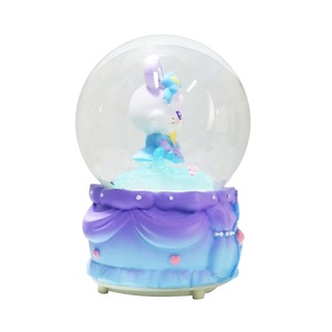 Statue de lapin de dessin animé mignonne <span class=keywords><strong>Globe</strong></span> à eau - Décoration festive faite à la main pour Noël, fête d'hiver, décoration de la maison pour le Nouvel An - Product Image 5