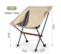 Nouvelle chaise pliante portable en alliage d'aluminium ultra-légère pour l'extérieur, transfrontalière, chaise lune de plage, pour loisirs et pêche, petite taille