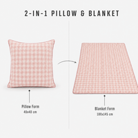 Coussin-plaid multifonctionnel 2-en-1 en coton lavé, pliable et portable pour canapé, voiture et bureau – Vente en gros