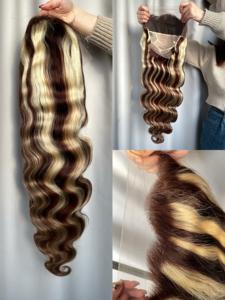 Perruque à fermeture 5x5 en cheveux humains 613 180% de densité, de 12 à 40 pouces - Product Image 6