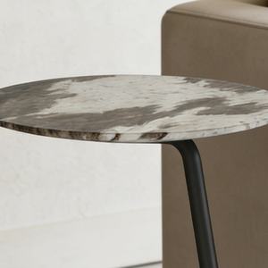 <span class=keywords><strong>KENO</strong></span> DOJII Mesa Auxiliar Portátil Ligera con Patrón de Mármol Blanco y Negro de <span class=keywords><strong>50</strong></span> cm con Marco Negro - Product Image 2