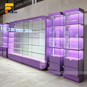 Vitrine d'affichage en verre trempé Luminaires de magasin de détail <span class=keywords><strong>Porte</strong></span> <span class=keywords><strong>coulissante</strong></span> Armoire d'affichage éclairée Unité murale - Product Image 4