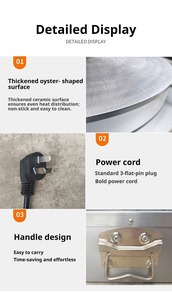 Electric Pancake <b>Griddle</b> 300mm Non-Stick Single <b>Plate</b> With Digital Temperature Control 150-250°C 1500-2000W - Product Image 5