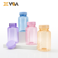 Bouteilles d'emballage cylindriques en plastique PET recyclé, couleur personnalisable, bouchon à clapet, sérigraphie, 150 ml
