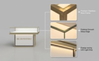 Vitrine à bijoux en verre trempé noir sur mesure, éclairage LED, robuste, étanche, pour salle d'exposition de détail