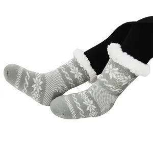 Kız erkek terlik çorap bulanık kalın sıcak ağır polar astarlı kış çorap noel çorap çocuk çocuklar için