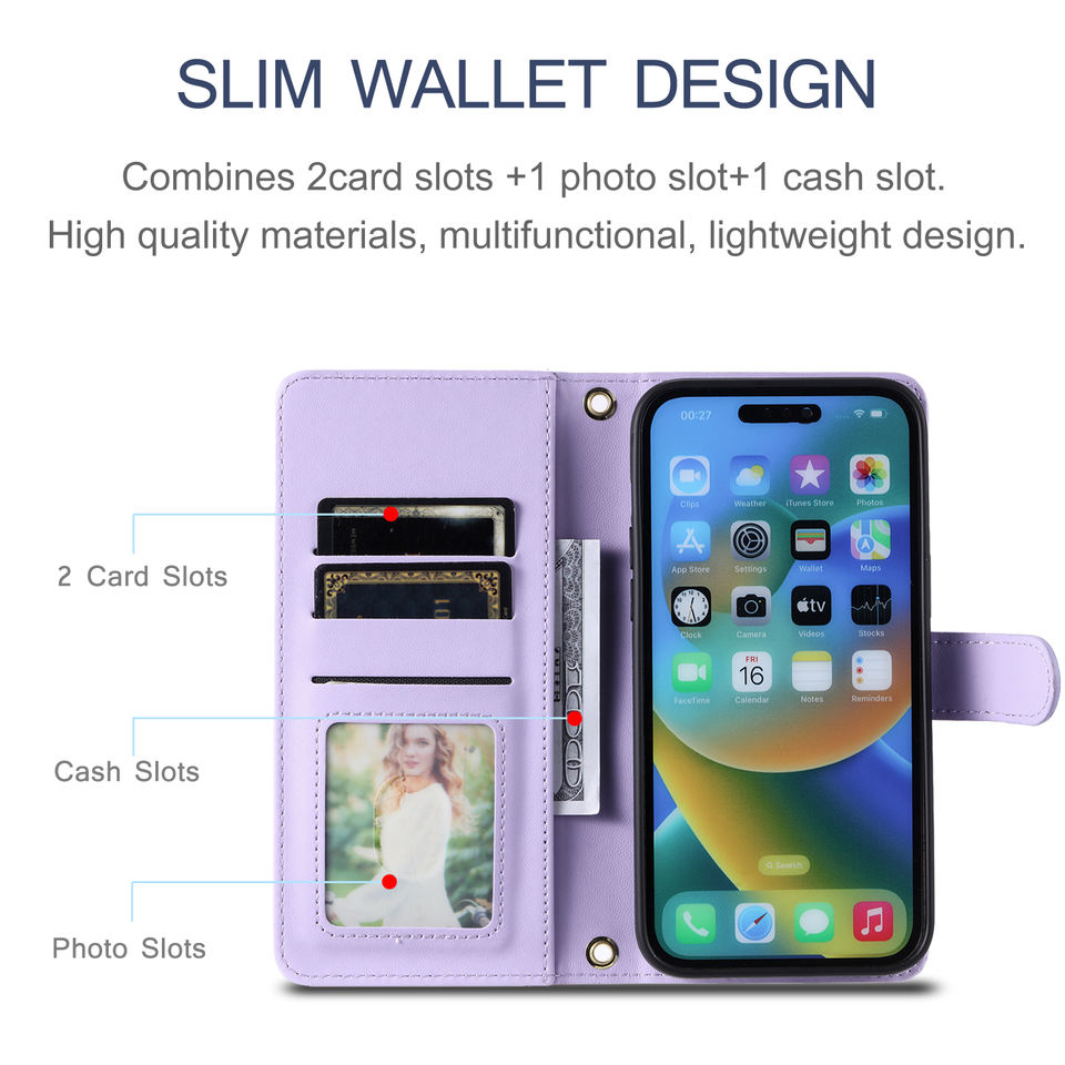 Luxury Leather Wallet Phone Bag - Image 4