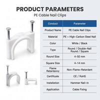 Clips de fixation carrés noirs en PE pour câbles 5mm 7mm 9mm, clips carrés à clouer pour câbles 4mm à 14mm, clips de gestion de câbles pour maintien de fils