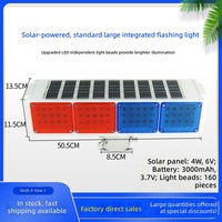 Vente en gros d'usine - Feux stroboscopiques solaires - Lumière rouge et bleue - Balise LED double face - Sécurité routière nocturne - Utilisation en construction