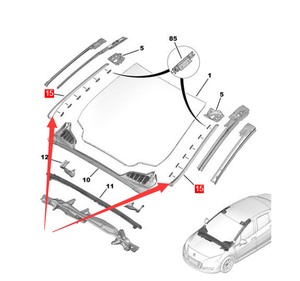 Set Guarnizioni Parabrezza Anteriore per <span class=keywords><strong>Peugeot</strong></span> 308 408 8120AJ 8120AK Striscia in Gomma Modanature Laterali Parti Esterne della Carrozzeria - Product Image 6