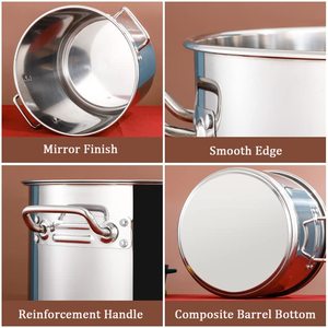New Arrival Classic Stainless Steel Cooking <b>Pot</b> High Straight Shape Stock <b>Pot</b> Steamer Basket Dishwasher Safe Gas <b>Induction</b> Ready - Product Image 4
