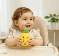 Jouet de dentition personnalisé en silicone ananas, de qualité alimentaire, souple, sensoriel, sans BPA, ergonomique, pour bébés et tout-petits