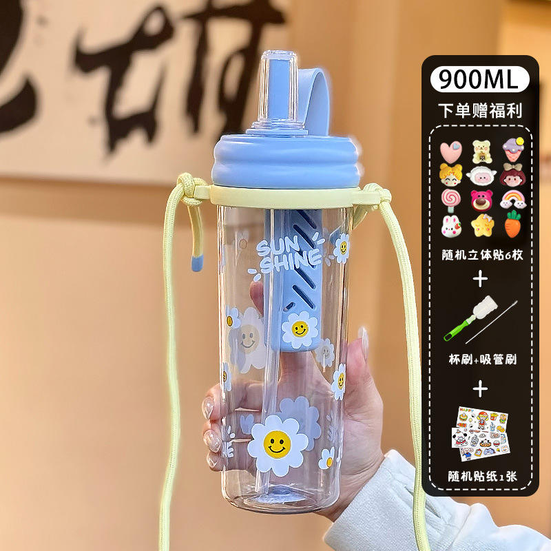 สติกเกอร์การ์ตูนเครื่องมือทำความสะอาด 3D สีฟ้า