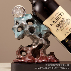 Ornement créatif de casier à vin de résine pour l'entrée de salon Plateau à vin intemporel pour la pendaison de crémaillère et les cadeaux d'ouverture - Product Image 4