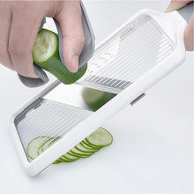 MHK29 Adjustable Stainless Steel Blade Handheld Mandoline <b>Slicer</b> Comfort Grip Safety Features Speedy Slicing <b>Vegetables</b> - Product Image 3