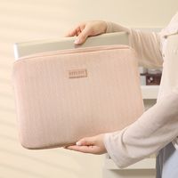 Sac pour ordinateur portable en coton doux personnalisé avec logo, 14 pouces/15,6 pouces, housse portable, accessoires