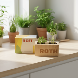 Roth Wooden Planter Box With Two Pots For Growing Herbs And <b>Plants</b> Indoor Garden Kit - Product Image 3