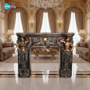 Base de Mesa de Escultura de Bronce Europeo de Lujo, Mesa de Té Antigua de Estilo Barroco con Trabajo de Enrollado para Decoración de Salón Interior Real y Villa - Product Image 3