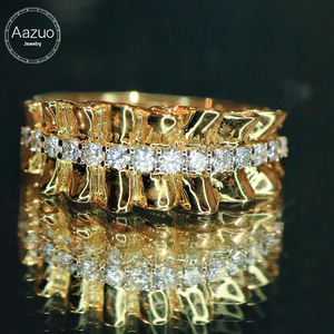 อาซูโอ 18K วินเทจแหวนทองคำแท้เพชรธรรมชาติ 0.30 กะรัตหรูหราสวมใส่ทุกวันเครื่องประดับของขวัญสำหรับผู้หญิงวันเกิดปาร์ตี้ - Product Image 1