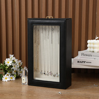 Boîte de rangement verticale minimaliste pour colliers, en cuir PU, avec tiroir coulissant, pour bijoux et pendentifs, vente directe usine, personnalisable