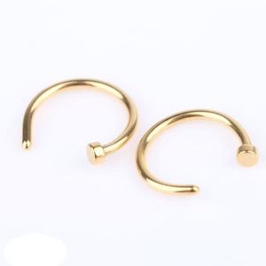 Thời Trang Thép Không Gỉ Clip Trên Nhẫn Mũi Đàn Ông Phụ Nữ Đơn Giản Vàng U Hình Mở Nhẫn Mũi Mà Không Cần Xỏ - Product Image 6