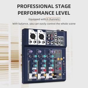 Écran de mixage de console <span class=keywords><strong>F4</strong></span> à 4 canaux MP3 48V <span class=keywords><strong>Phantom</strong></span> Power Stage KTV Mixer De Audio Profecional - Product Image 2