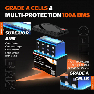 サプライション ディープサイクル 防水リチウムイオンバッテリーパック 12.8V 50Ah 100Ah 200Ah <span class=keywords><strong>300Ah</strong></span> セミソリッドステート LiFePO4 IP65保護 - Product Image 2