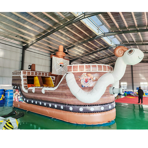 Castillo Inflable Pirata con Tobogán, Brincolín Comercial de PVC, Casa de Brinco para Fiestas, Combo de Castillo Inflable, 300-500 kg - Product Image 1