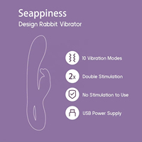 Vibrateur Lapin Rechargeable en Silicone, Double Vibration pour Massage du Point G et du Clitoris, pour Femmes