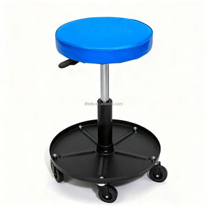 Silla de <span class=keywords><strong>taller</strong></span> ajustable de 5 ruedas, <span class=keywords><strong>taburete</strong></span> mecánico de enredadera para coche, asiento de rodillo de aire, asiento de reparación de coche con bandeja de herramientas - Product Image 1