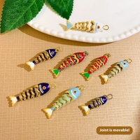 Pendentif série océan été européen américain personnalisé bijoux poisson rouge haut de gamme collier poisson coloré accessoires en laiton