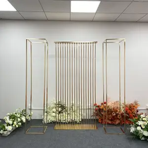 Feest Bruiloft Podium Achtergronddecoratie 2M Ijzeren Display Stand Gouden Bloem Stand Bruiloft Achtergrond Boog Decoratie Stand