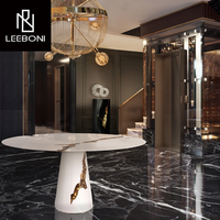 Nouveaux meubles de maison et de salle à manger design moderne table de salle à manger ronde en MDF noir de luxe