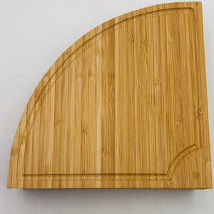 Plateau de service rond en bois en forme d'éventail pour l'extérieur - Product Image 1