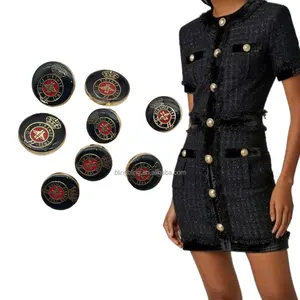 Botones de diseño CC antiguo para mujeres, joyería de marca famosa, sujetador gg para decoraciones de tela, nuevo estilo