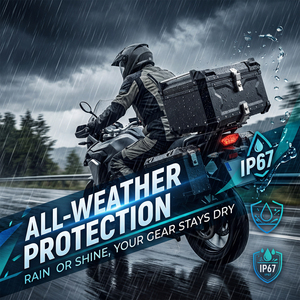 Maleta Superior para Motocicleta Podofo 65L/55L/45L, Impermeable, de Aluminio, Base de Montaje Universal, Caja Superior Trasera Rígida OEM - Product Image 3