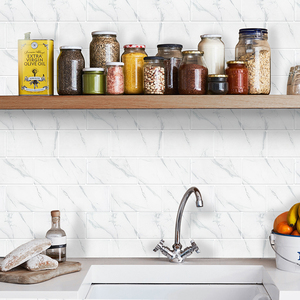 Décoration <span class=keywords><strong>de</strong></span> maison moderne Panneaux muraux en <span class=keywords><strong>PVC</strong></span> imperméables à motif marbre 3D pour la cuisine et la <span class=keywords><strong>salle</strong></span> <span class=keywords><strong>de</strong></span> <span class=keywords><strong>bain</strong></span> Mise à jour Carreaux muraux autocollants - Product Image 5