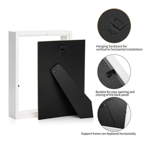 Cadre photo en bois noir 3D effet ombre profonde 8'' 10'' pour fleurs séchées, idéal pour la décoration - Vente en gros - Product Image 5