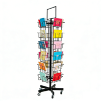 Étagère tournante pour livres, support pour cartes, 6 niveaux, étagère tournante pour bandes dessinées, support d'affichage rotatif pour cartes, 24 pochettes
