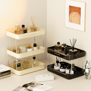 Desktop Storage Rack 2 Tier Square Multi Purpose No Drill With <b>Tray</b> <b>Large</b> Capacity For Home Kitchen Bathroom - Product Image 1